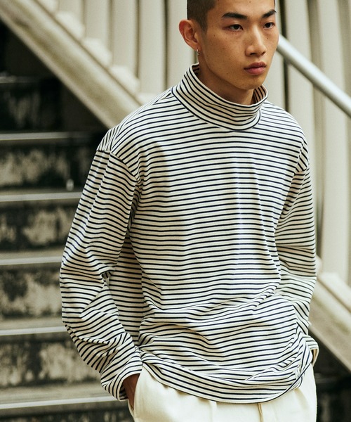 FIDELITY（フィデリティ）の「BORDER MOCK NECK / ボーダーシャツ