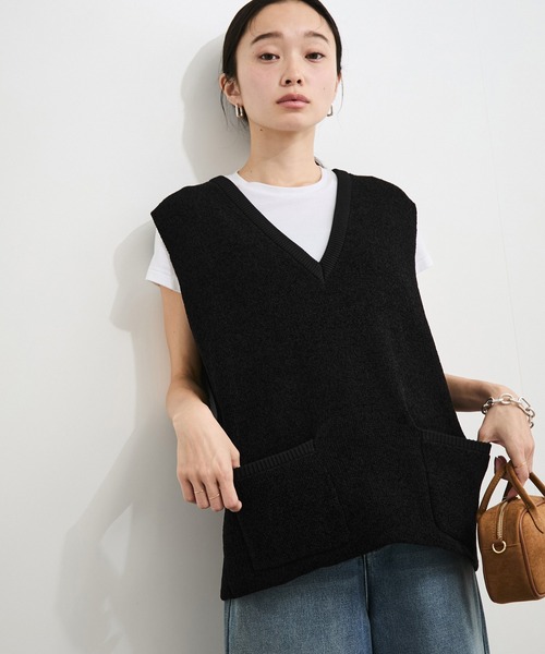 セール】【セットアップ対応】モール糸ダブルフェイスニットベスト