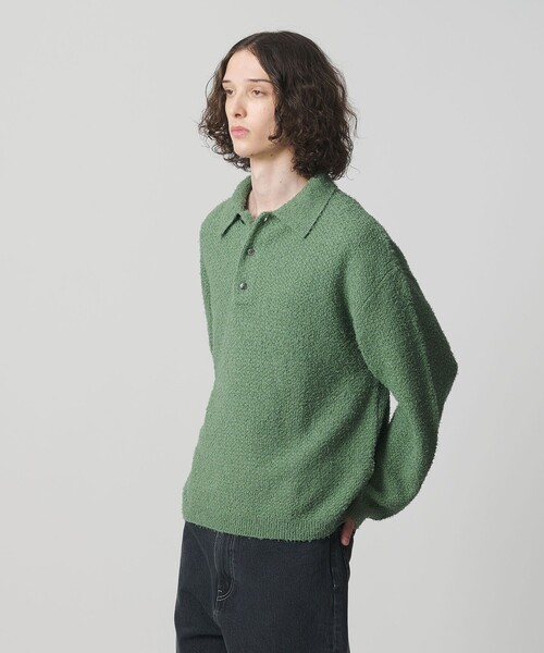 コットン ナイロン カールヤーン ポロシャツ（ニット/セーター