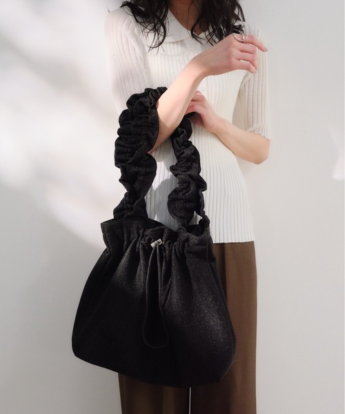 A4サイズ収納可】ラメフリルハンドルトート（トートバッグ）｜Shelly