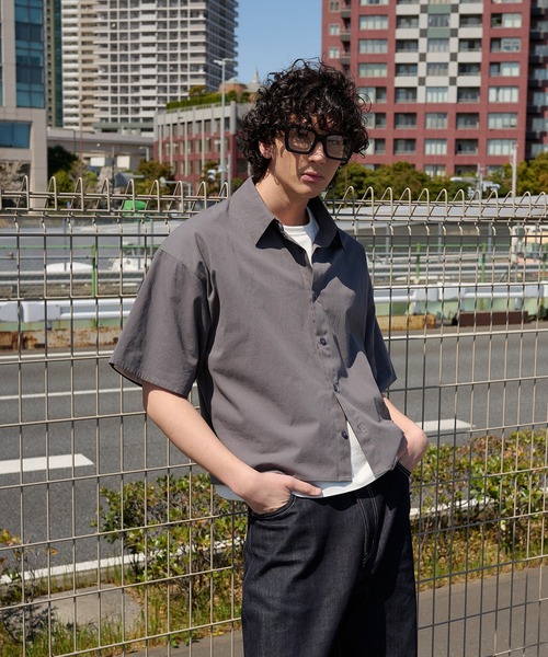 cropped short sleeve shirt/クロップドショートスリーブシャツ