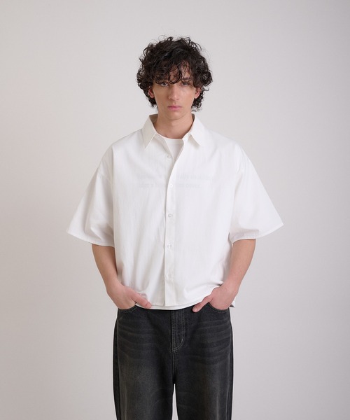 cropped short sleeve shirt/クロップドショートスリーブシャツ