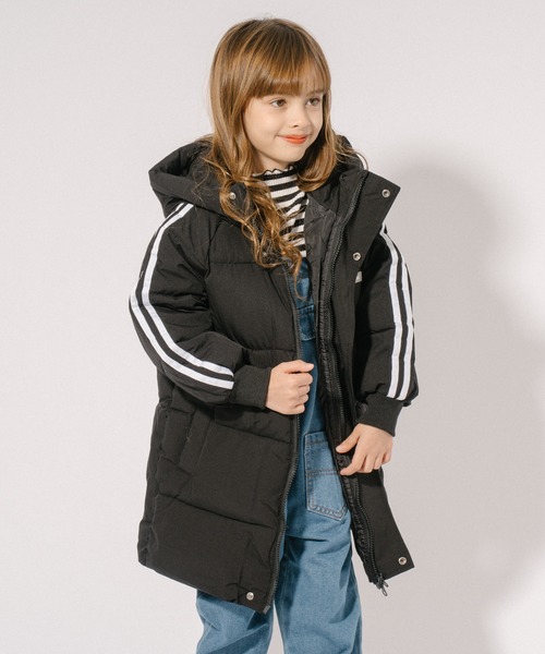 サイドラインワンポイントロング中綿ジャケット（ダウンジャケット