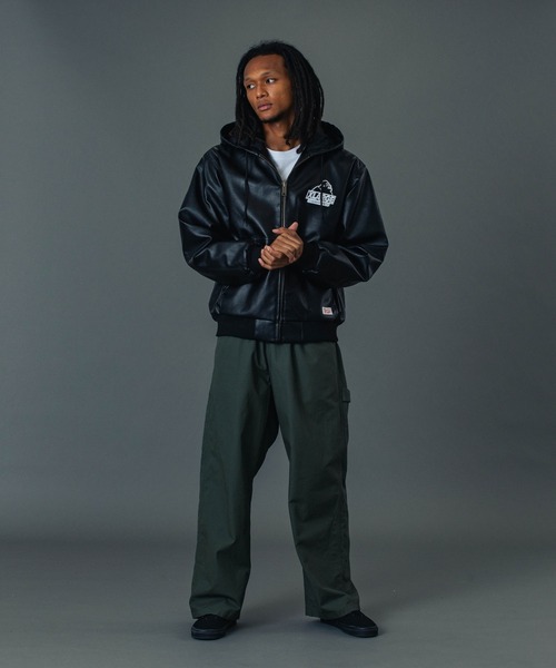 FAUX LEATHER HOODED WORK JACKET（その他アウター）｜XLARGE