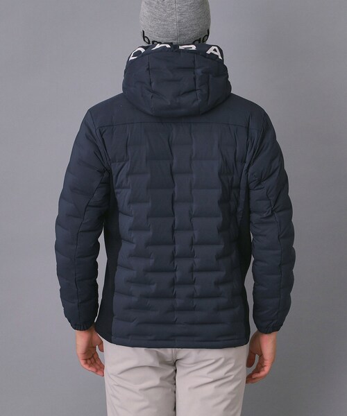 セール】【新レーベル ADABAT NAVY】フードロゴストレッチダウン