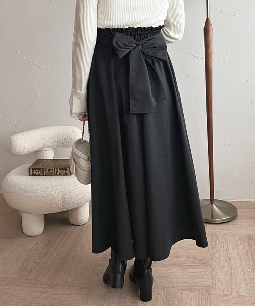 セール】バックリボンハイウエストフレアスカート【ZOZOTOWN限定