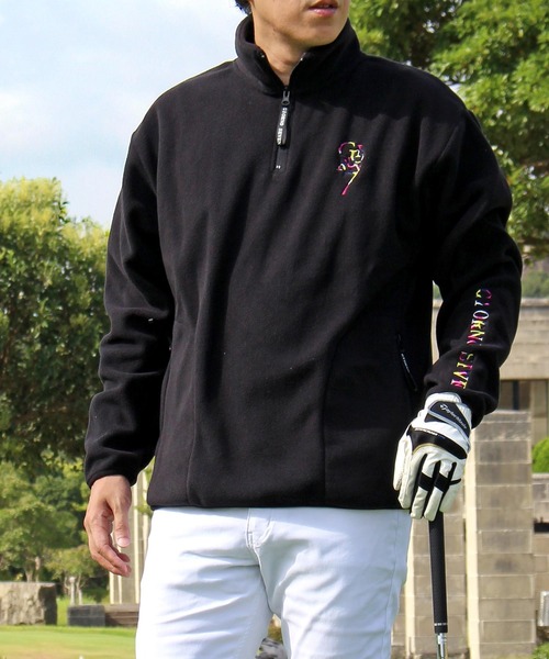 セール】ゴルフウェア ハーフジップ フリースジャケット トレーナー
