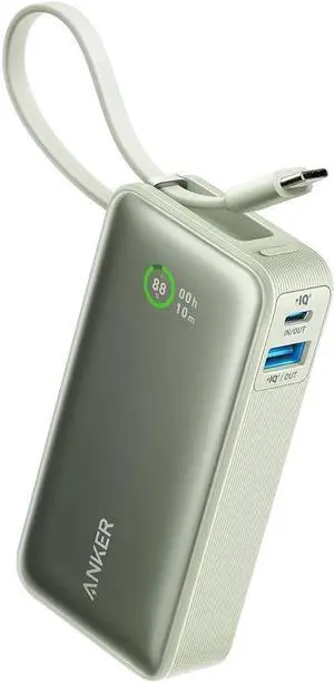 Anker Nano Power Bank, 10,000mAh Portable Charger with Built-in