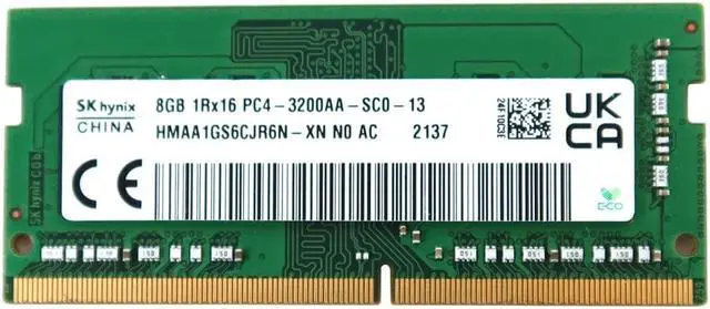 HMAA1GS6CJR6N SK Hynix 8GB 1RX16 DDR4 Sodimm PC4-25600 3200MHZ 260