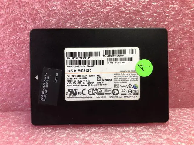 Refurbished: Samsung PM871A MZ-7LN256A MZ7LN256HMJP 256GB TLC SATA
