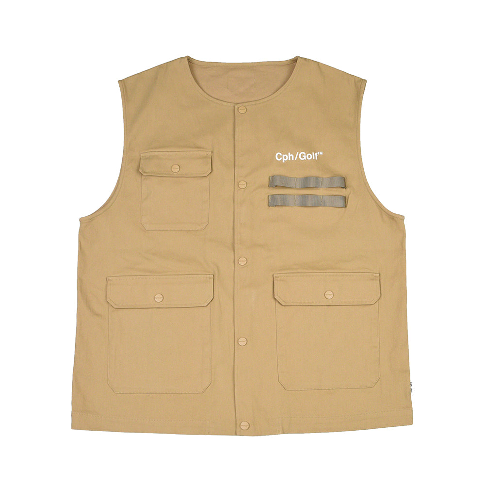 COTTON TRACK VEST BEIGE – Cph/Golf™︎