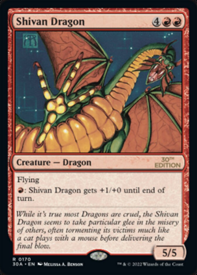 Shivan Dragon · 30th Anniversary Edition (30A) #170 · Scryfall