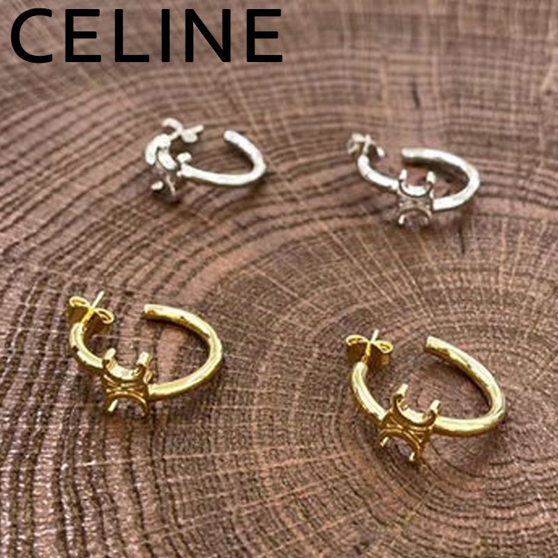 国内直営【CELINE】トリオンフ アシンメトリックフープ ピアス (CELINE