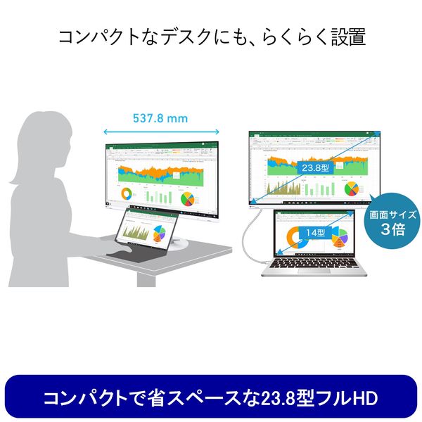 EIZO 60.5cm(23.8)型カラー液晶モニター FlexScan EV2460 ホワイト