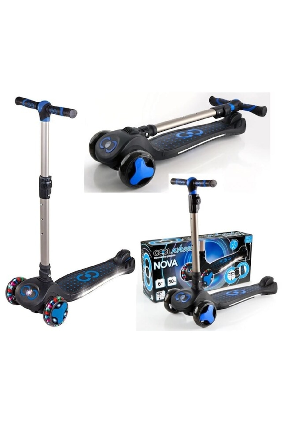 Oyuncaktoys Cool Wheels Nova 6+ Işıklı Katlanabilir Scooter