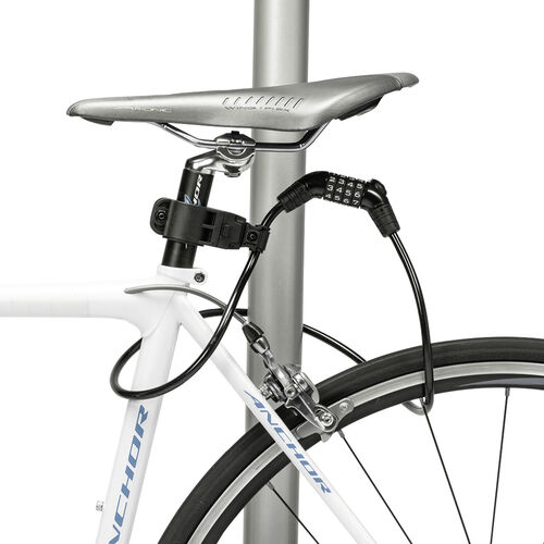 ダイヤル式自転車ワイヤーロック（LEDライト付き・シートポスト取付