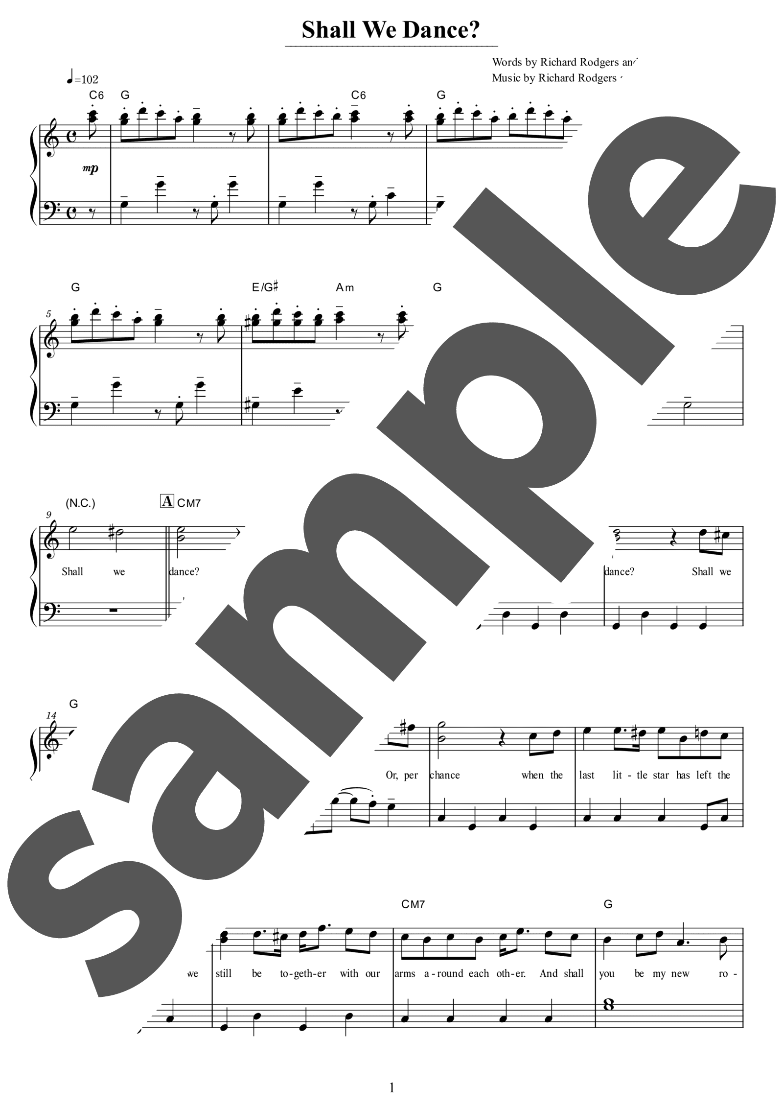 ピアノ楽譜】Shall we dance ? / 大貫妙子（初級） - 楽譜アプリ