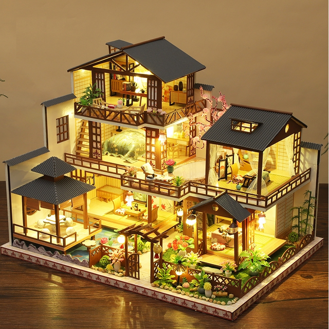 広々とした緑いっぱいの古き良き町家」ミニチュア ドールハウス ☆完成