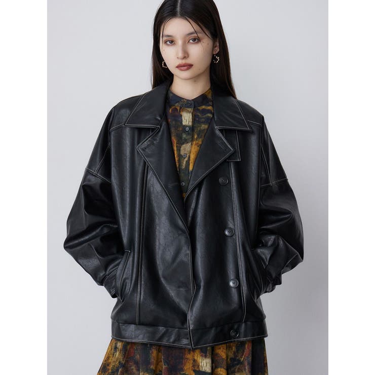 スタンドネックフェイクレザージャケット[品番：MKSW0065726]｜MURUA