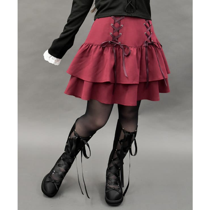 レースアップフリルスカート[品番：IGAW0005991]｜axes femme