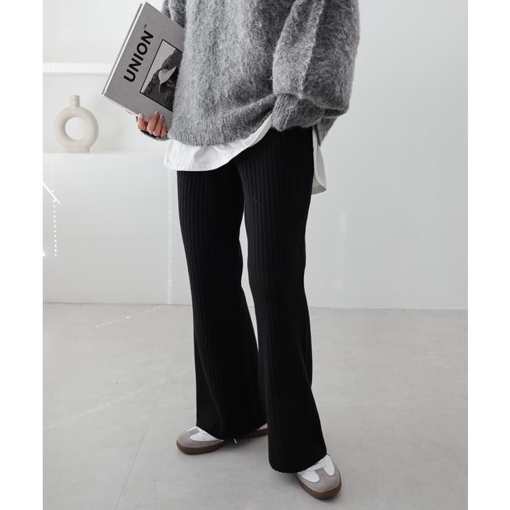 リブニット フレア パンツ[品番：AZ000003884]｜andme（アンドミー）の