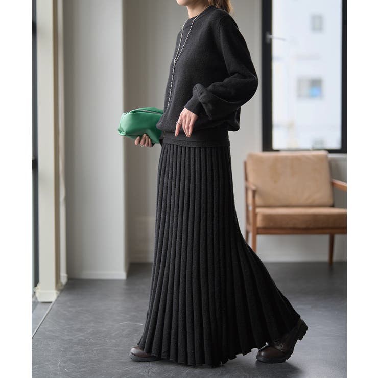 セットアップ ニット 3点セット レディース スカート プリーツスカート