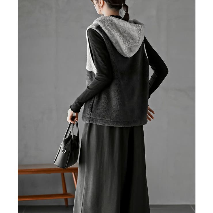 ボアフリース切替配色フードベスト[品番：RPSW0004150]｜rps（アール