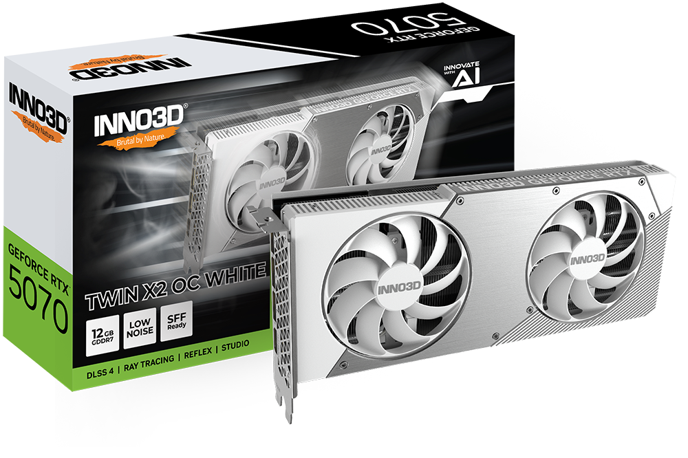 INNO3D GeForce RTX™ 5070 TWIN X2 OC 12GB GDDR7 - White | RAIQ