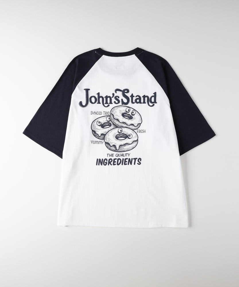 ラグランスリーブフードプリントTシャツ(M ホワイト): トップス｜Right