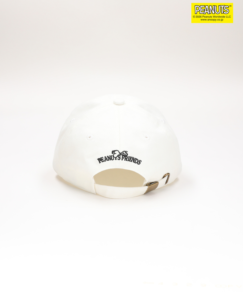 3月中旬販売予定】【PEANUTS】ロゴ刺繍キャップ(ONE SIZE ホワイト