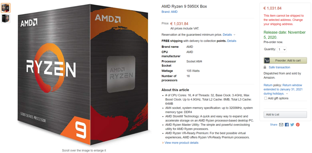 AMD Ryzen 9 5950X, Ryzen 9 5900X, Ryzen 7 5800X Desktop CPUs