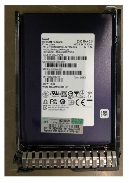 HPE P18434-B21 960GB 2.5in SATA-6G SC Mixed Use Multi Vendor G10