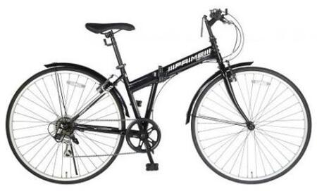 700C6スピード折りたたみクロスバイク 色：ブラック ※沖縄・離島への