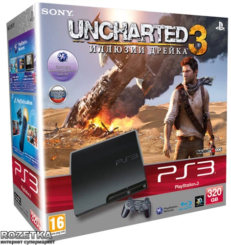 Sony Playstation 3 Slim 320GB Bundle + Uncharted 3 – фото, отзывы
