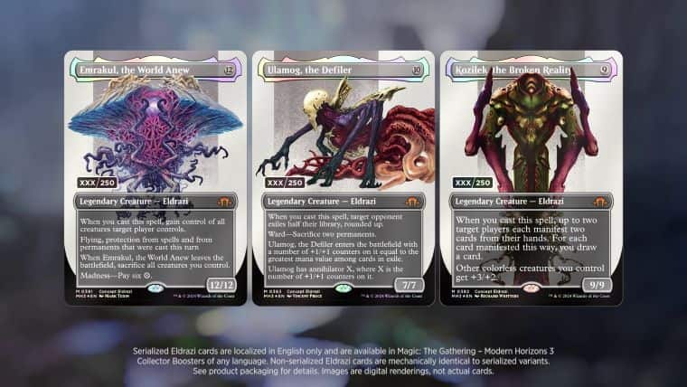 シリアルナンバー入りエルドラージは総数750枚で超貴重カード【モダン