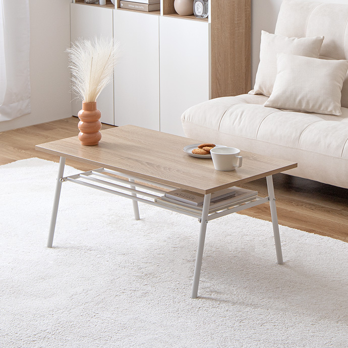 g159019]【幅80cm】Rio 棚付きセンターテーブル 木製テーブル | 家具