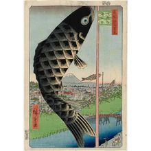 歌川広重による浮世絵「「名所江戸百景」「水道橋駿河台」」