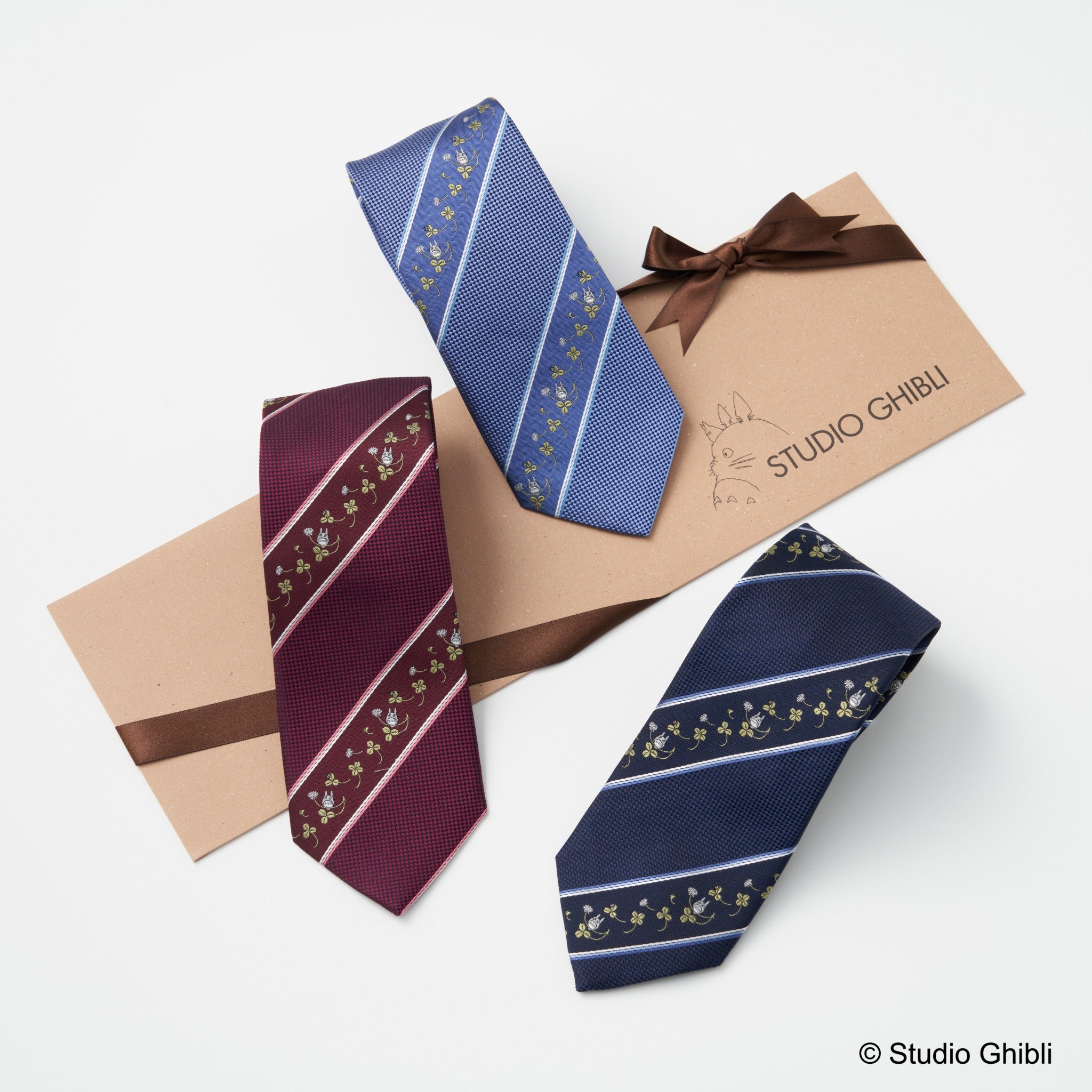 ネクタイ】トトロネクタイ ジブリネクタイ クローバーストライプ