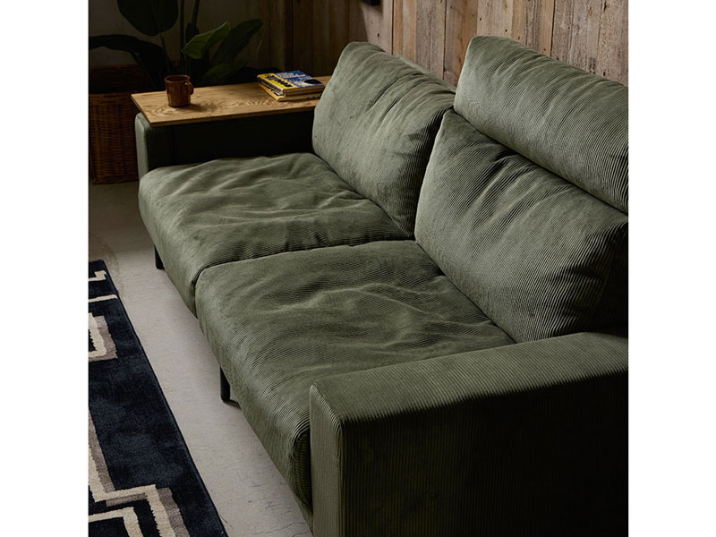 プルート 2.5人掛けソファ オリーブグリーン 《大型商品》