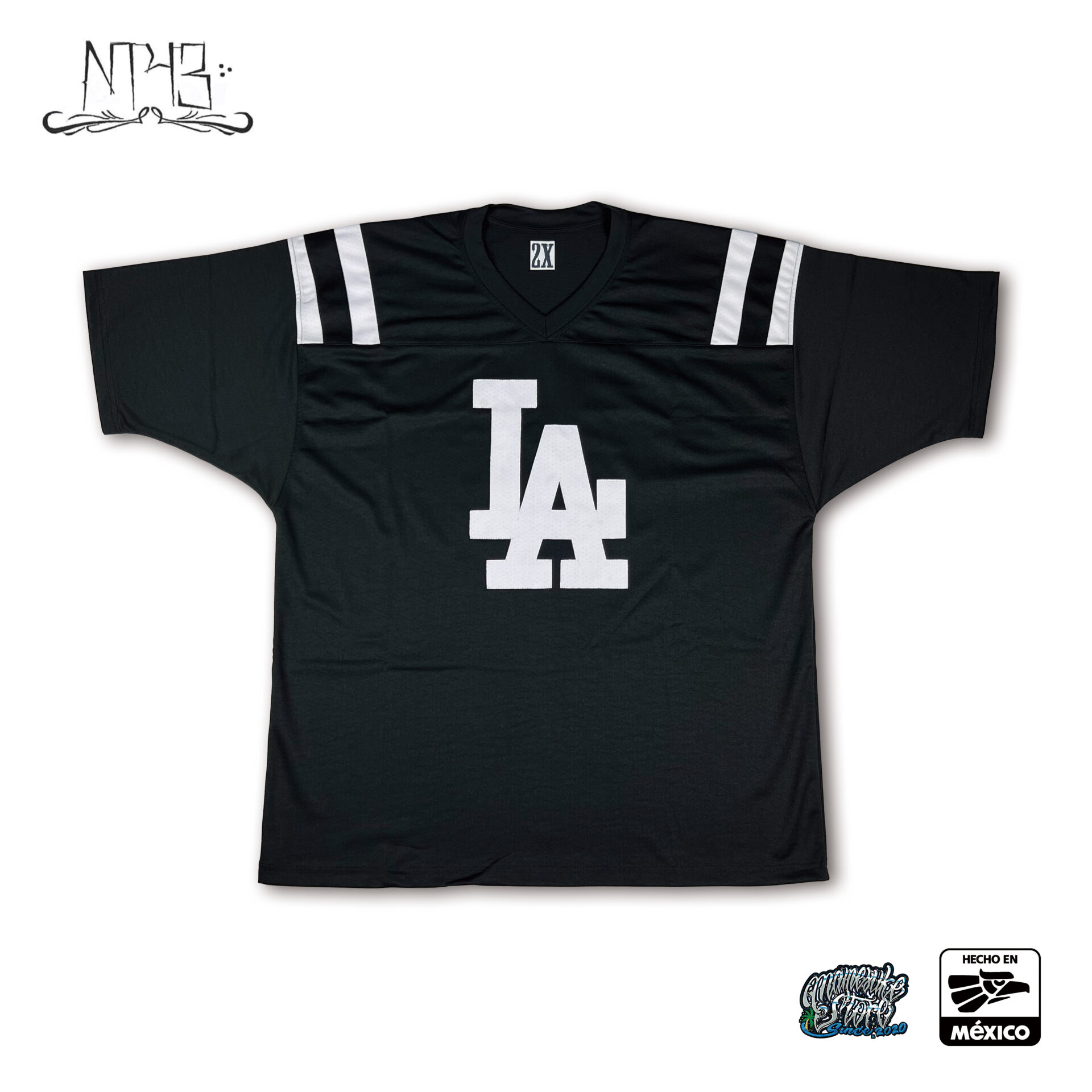 EME43】LA Foot Ball S/S Shirt 黒 フットボールシャツ メキシコ産