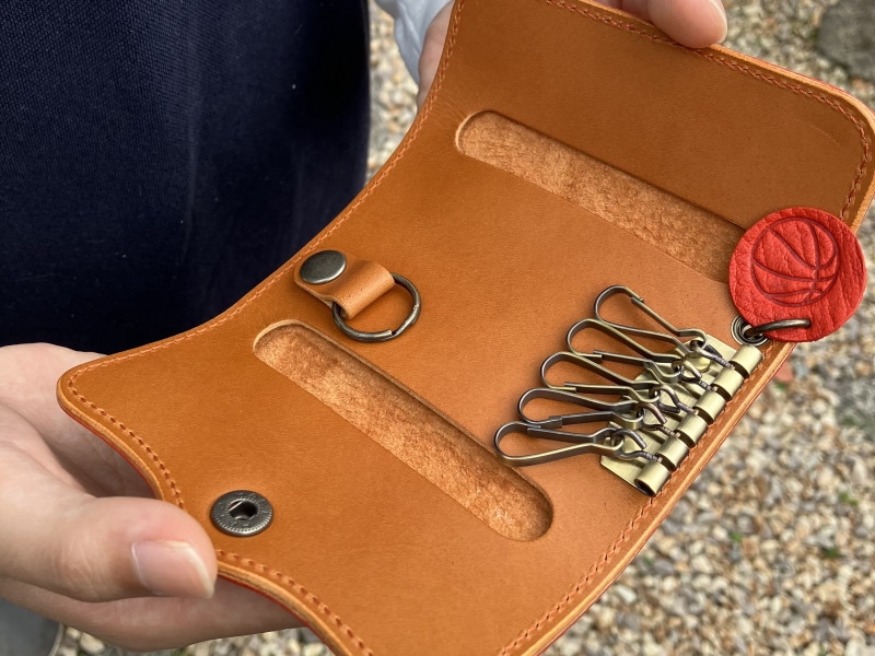 広島ジビエレザー×ドラゴンフライズ鹿革キーケース 1個(キーケース