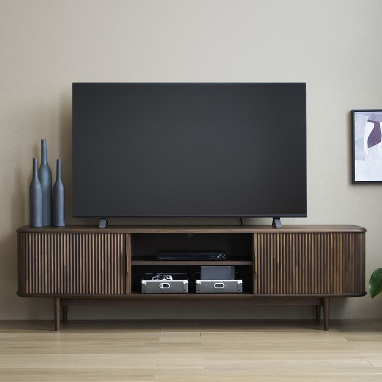 ロールドアテレビボード 幅180cm QW6407 タニックウォールナット 通販