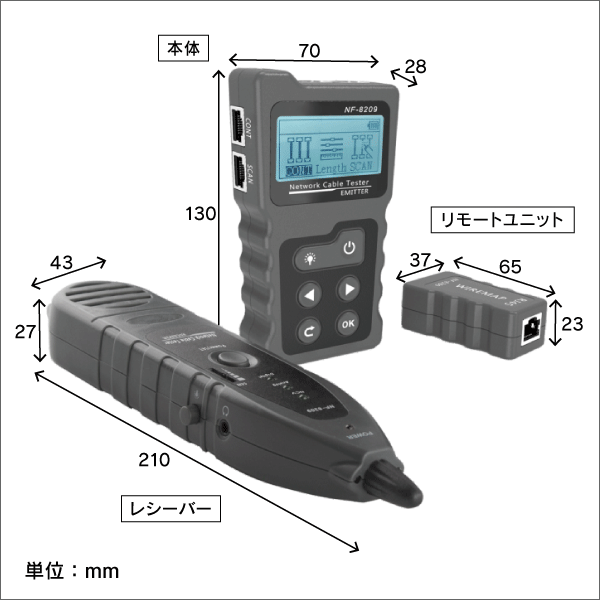 ネットワークケーブルテスター ワイヤートラッカー PoEチェッカー 複数