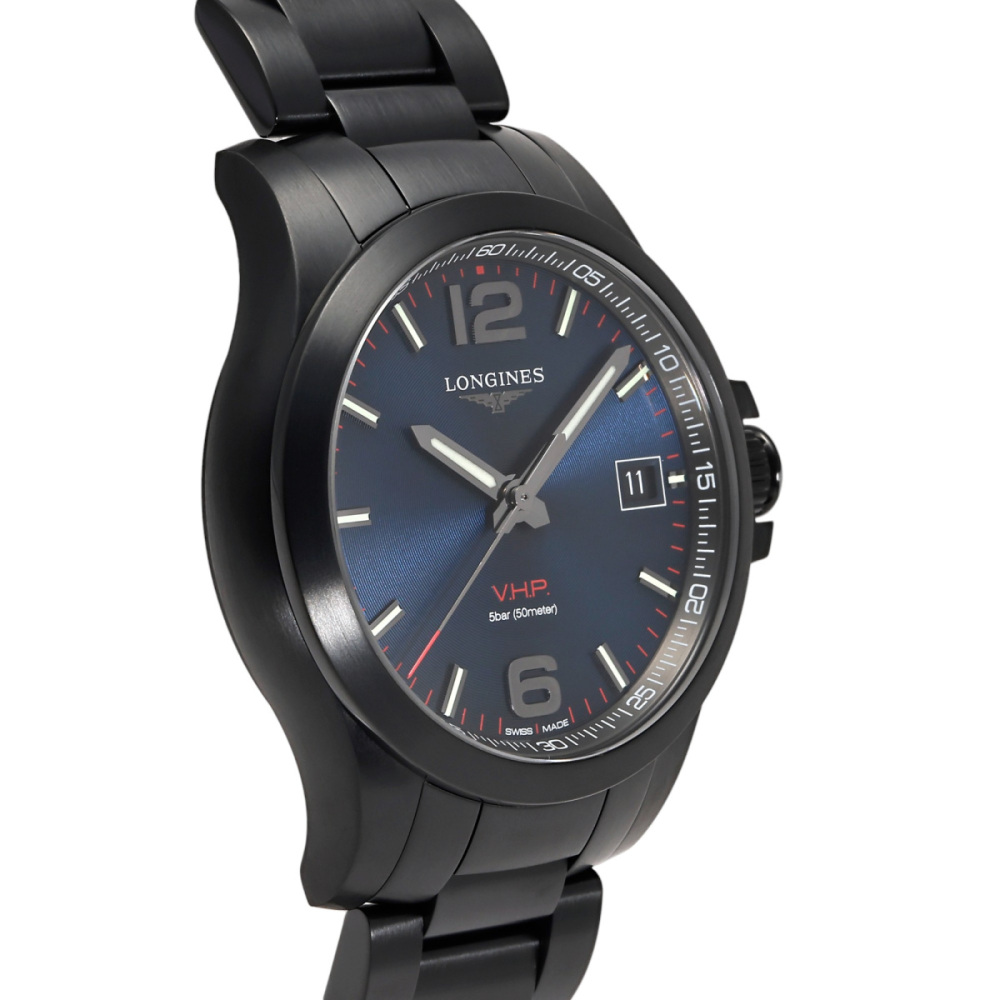 新品] ロンジン コンクエスト V.H.P. L37162966ブルー/バー ステンレス