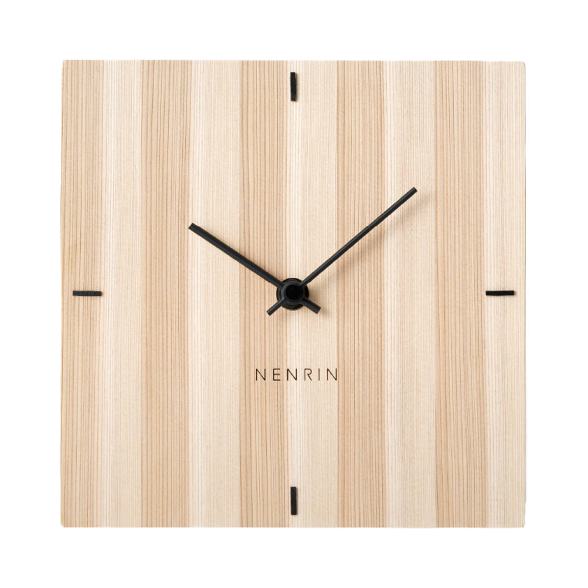 NENRIN CLOCK 175 縞 壁掛け兼置き時計 〔サイズ：W175×H175×D40mm