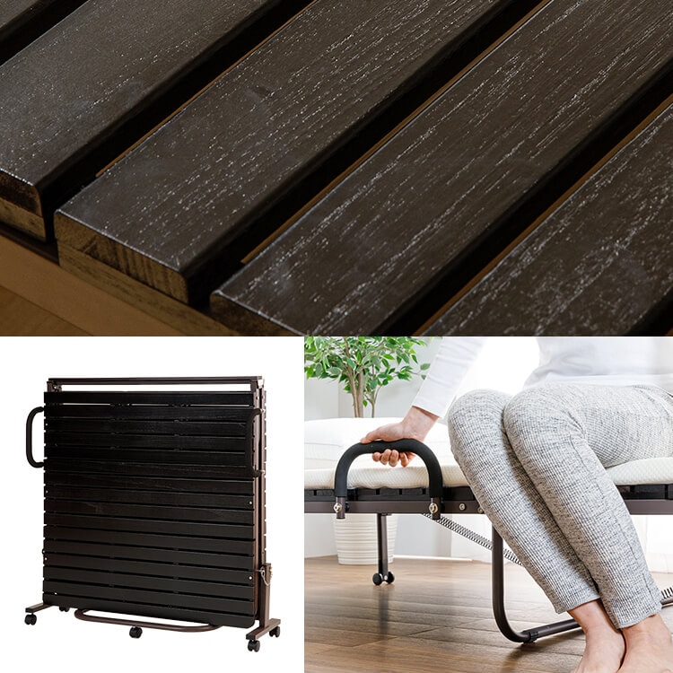 ベッド シングル すのこ 折りたたみ ナチュラル