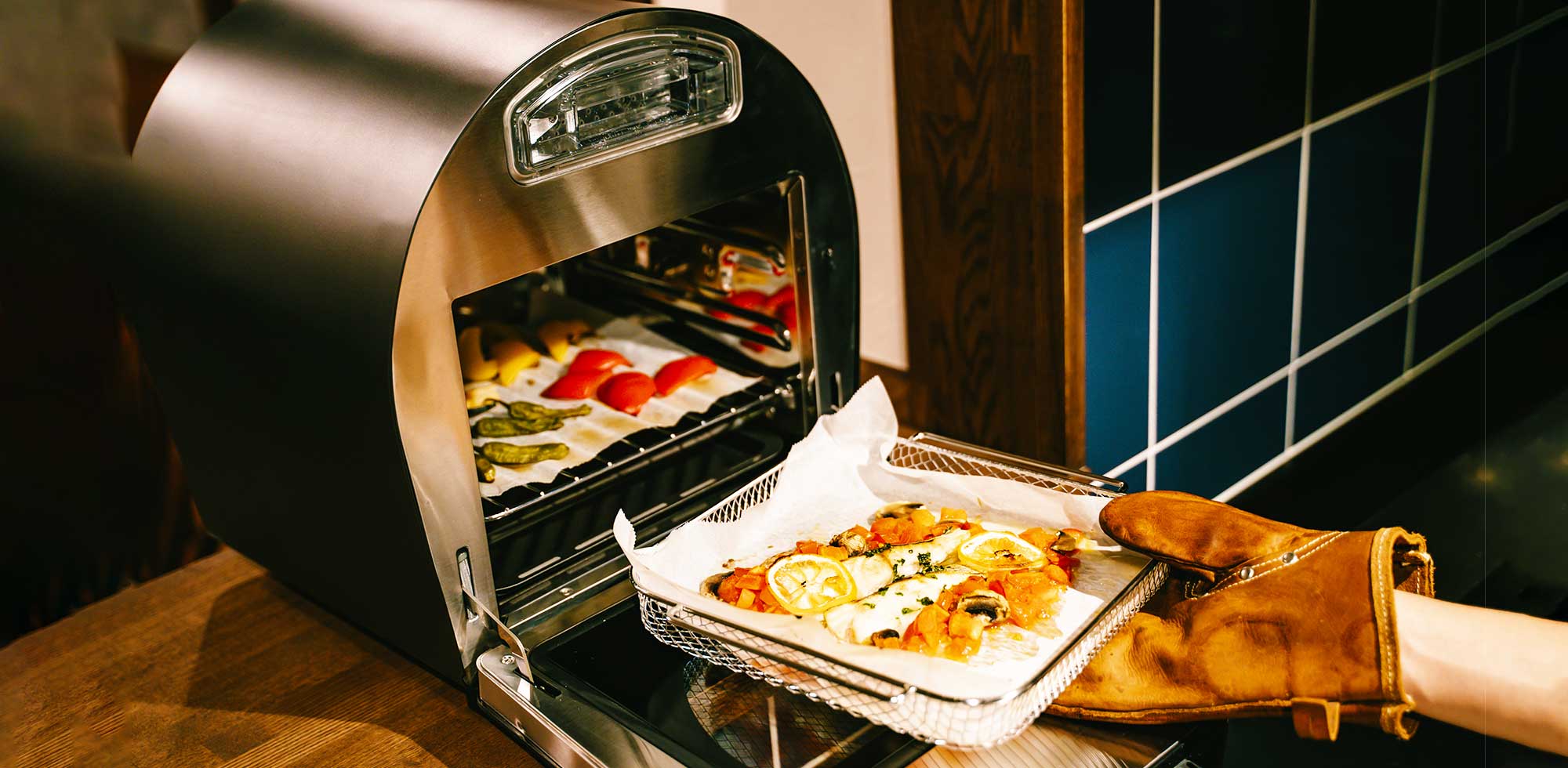 FoElem スマートノンフライオーブン Chef｜1台6役・2段同時調理で時短調理