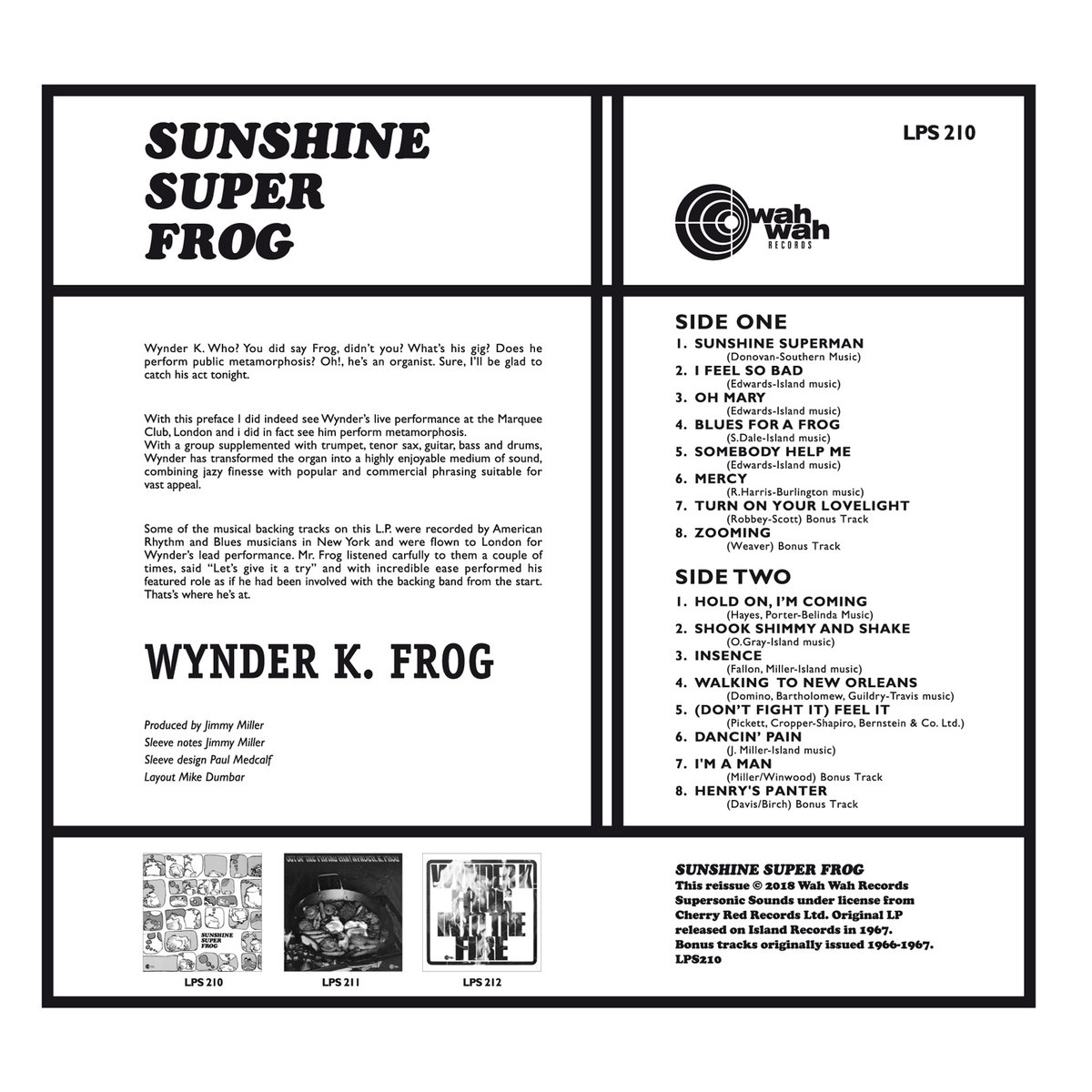Sunshine Super Frog | Wynder K. Frog | Wah Wah Records Supersonic