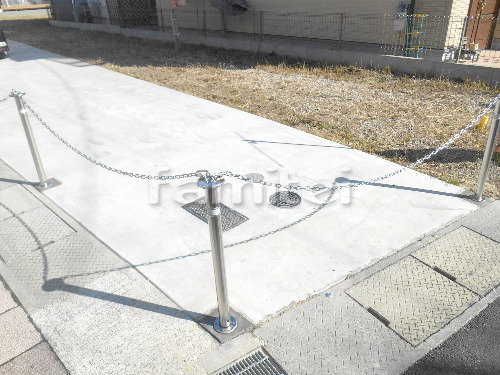 施工例：京田辺市 エクステリア工事 防犯車止め LIXILリクシル