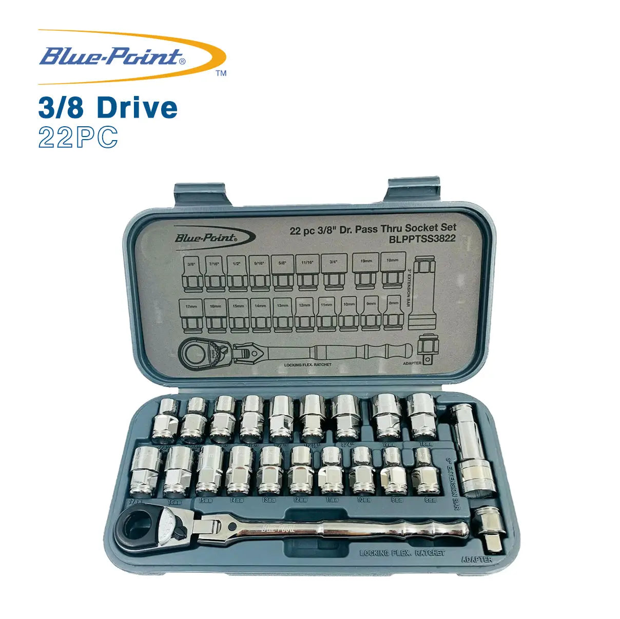 Buy Blue Point 22 PC Pass Thru Socket Set Blpptss3822 Online